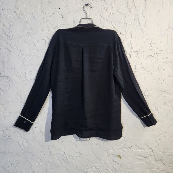Maria Cher contrast minimalist black white top blouse size 2 - CL - Picture 2 of 14